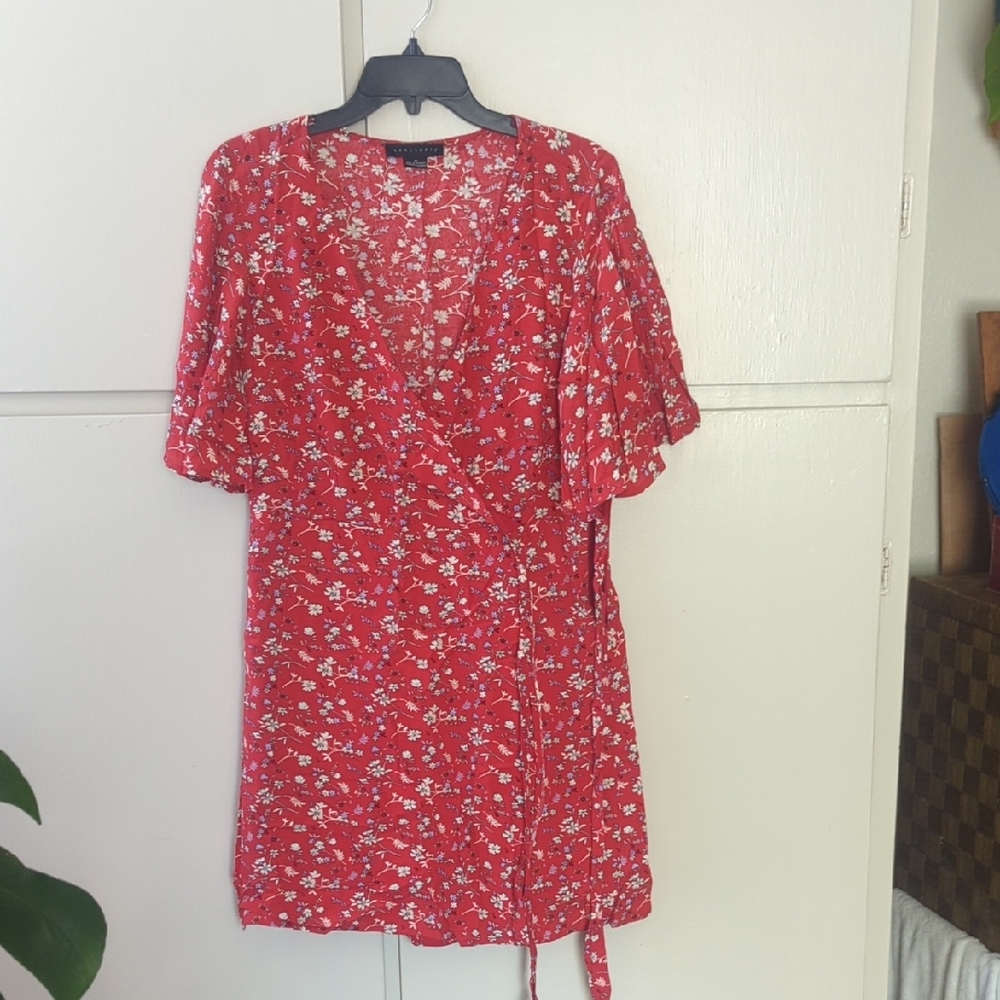 Sanctuary Red Flutter Sleeve Sundress